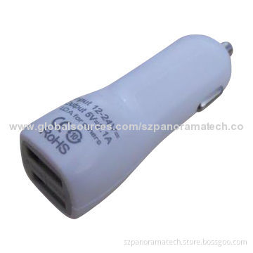 2.1A Dual-USB Car Charger, Can Charger All Phones, Tablet PCs, Pads, MIDs